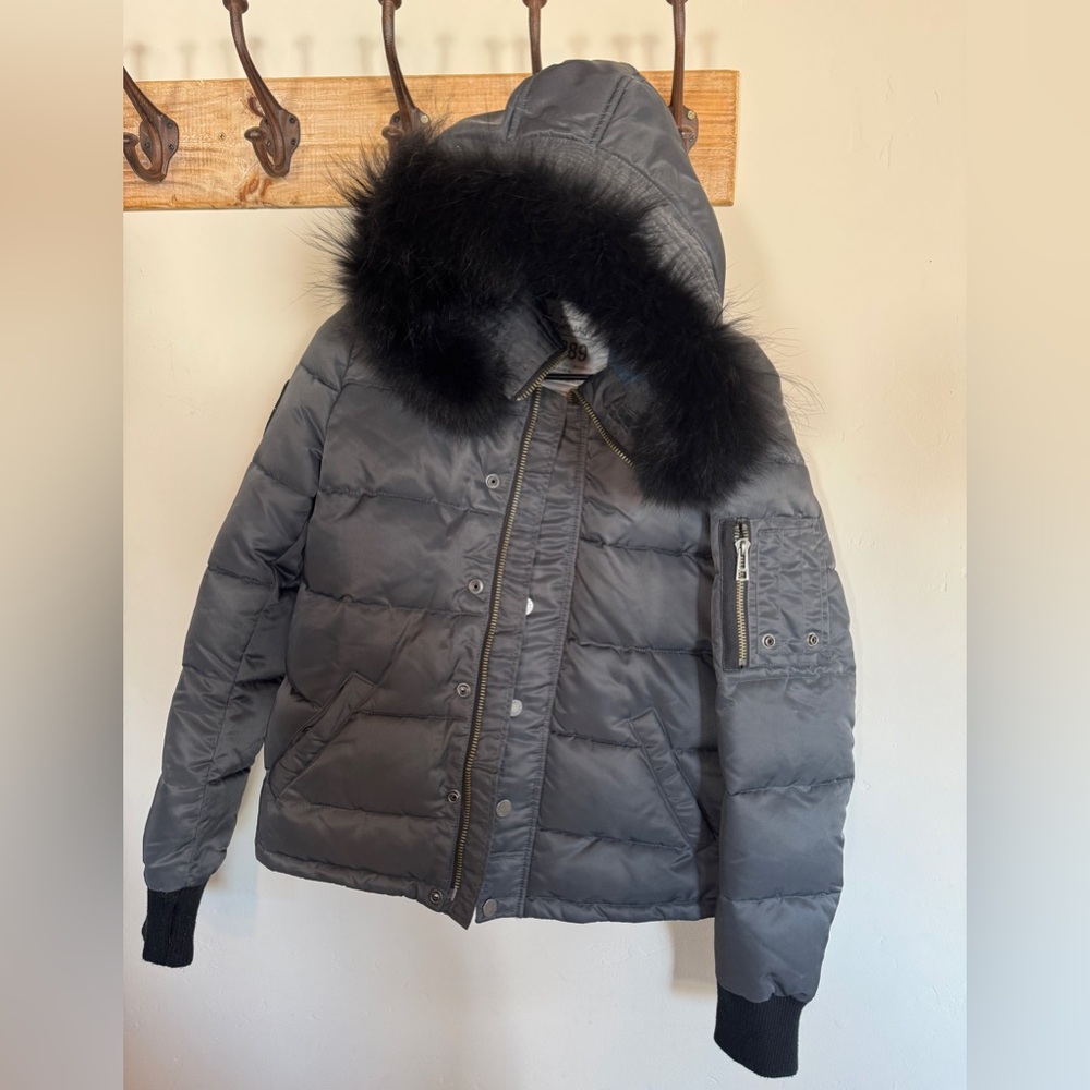 Zadig & Voltaire Atelier Katy Military Jacket with Fur Hood Size Small